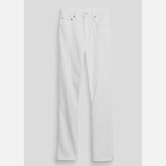 GAP High Rise Vintage Slim Straight Jeans White Stretch Split Hem 33/16 NWT $80 - Picture 7 of 13